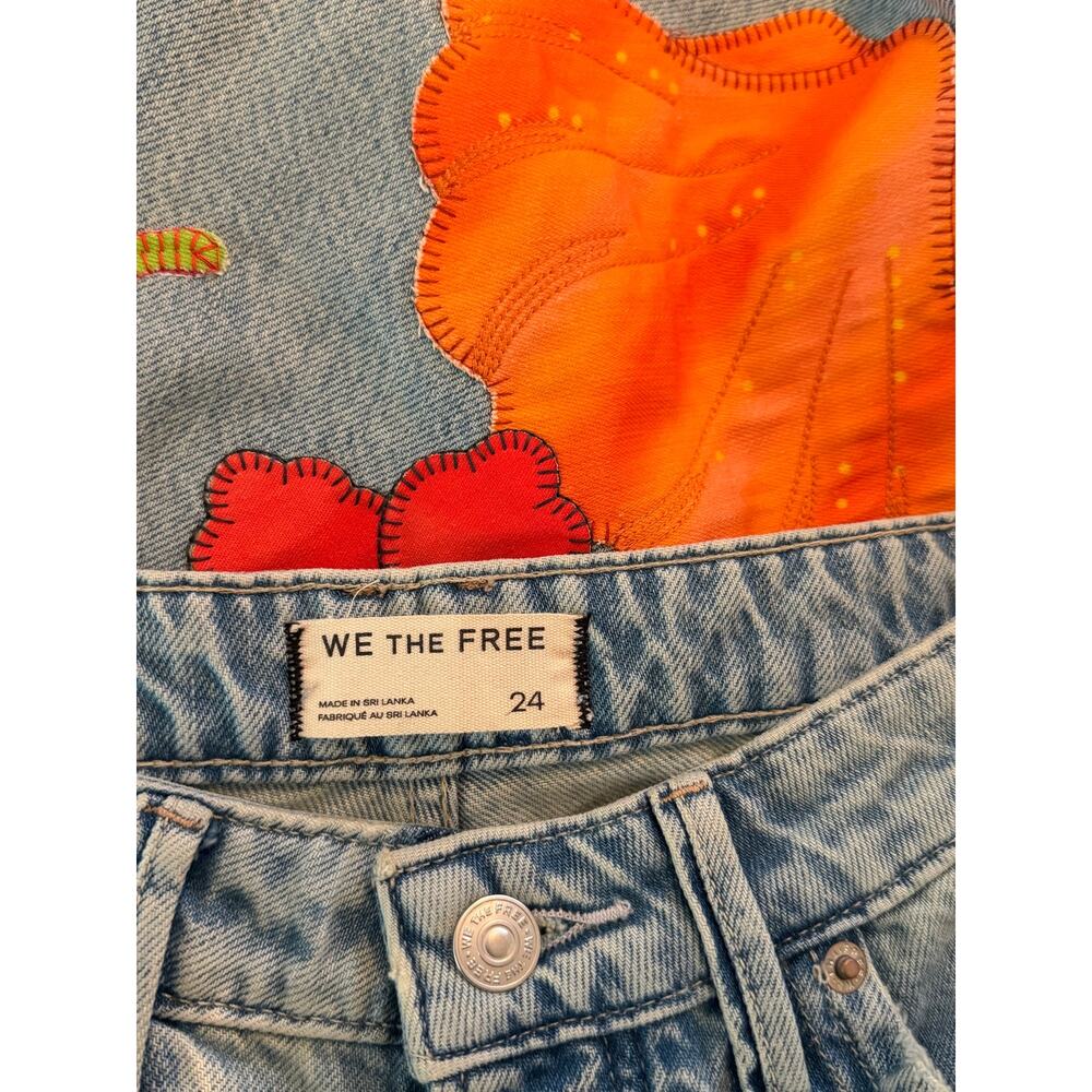 Free People We The Free Surfside Patched Low-Rise Denim Jeans New 24 - Picture 7 of 7
